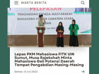 Lepas PKM Mahasiswa FITK UIN Sumut, Musa Rajekshah Minta Mahasiswa Gali Potensi Daerah Tempat Pengabdian Masing-Masing