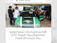 Ajang Danau Toba Kejurnas Rally 2022, Wagub Musa Rajekshah Finish di Posisi ke Dua
