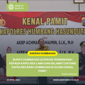Bupati Humbahas Ucapkan Terimakasih Kepada Kapolres Lama Dan Selamat Datang Kapolres Baru Humbahas Di Acara Kenal Pamit