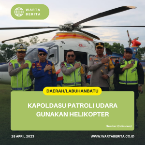 Kapoldasu Patroli Udara Gunakan Helikopter