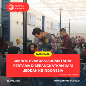 385 WNI Evakuasi Sudan Tahap Pertama Diberangkatkan Dari Jeddah Ke Indonesia