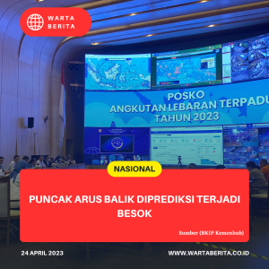 Puncak Arus Balik Diprediksi Terjadi Besok