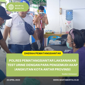 Polres Pematangsiantar Laksanakan Test Urine Dengan Para Pengemudi AKAP (Angkutan Kota Antar Provinsi)
