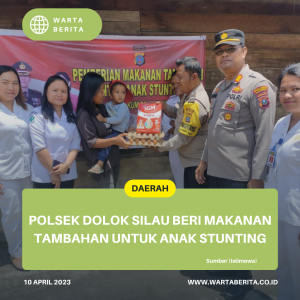 Polsek Dolok Silau Beri Makanan Tambahan Untuk Anak Stunting
