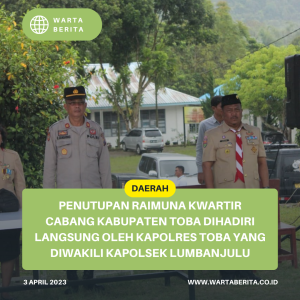 Penutupan Raimuna Kwartir Cabang Kabupaten Toba Dihadiri Langsung Oleh Kapolres Toba Yang Diwakili Kapolsek Lumbanjulu