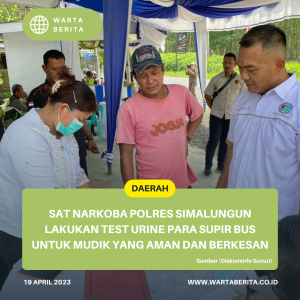 Sat Narkoba Polres Simalungun Lakukan Test Urine Para Supir Bus Untuk Mudik Yang Aman Dan Berkesan