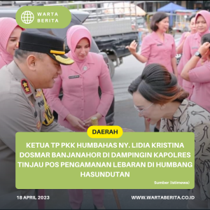 Ketua TP PKK Humbahas Ny. Lidia Kristina Dosmar Banjanahor Di Dampingin Kapolres Tinjau Pos Pengamanan Lebaran Di Humbang Hasundutan
