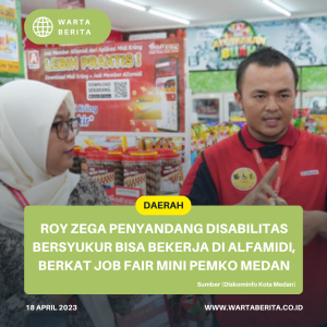 Roy Zega Penyandang Disabilitas Bersyukur Bisa Bekerja Di Alfamidi, Berkat Job Fair Mini Pemko Medan