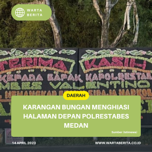 Karangan Bungan Menghiasi Halaman Depan Polrestabes Medan
