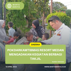 Pokdarkamtibmas Resort Medan Mengadakan Kegiatan Berbagi Takjil
