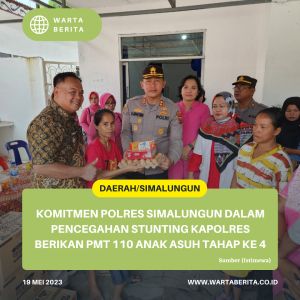 Komitmen Polres Simalungun Dalam Pencegahan Stunting Kapolres Berikan PMT 110 Anak Asuh Tahap Ke 4