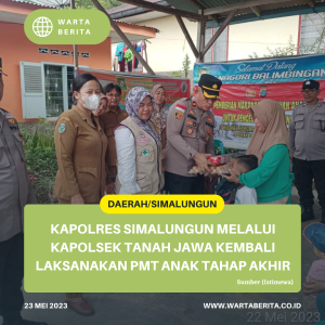 Kapolres Simalungun Melalui Kapolsek Tanah Jawa Kembali Laksanakan PMT Anak Tahap Akhir