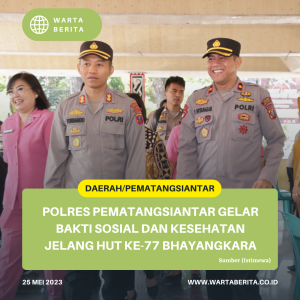 Polres Pematangsiantar Gelar Bakti Sosial Dan Kesehatan Jelang HUT Ke-77 Bhayangkara