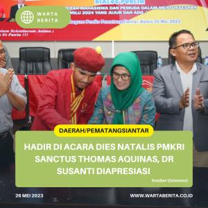 Hadir Di Acara Dies Natalis PMKRI Sanctus Thomas Aquinas, dr Susanti Diapresiasi