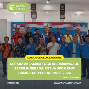 Secara Aklamasi Togu M Lumbangaol Terpilih Sebagai Ketua DPD II KNPI Humbahas Periode 2023-2026