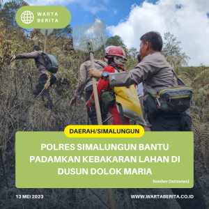 Polres Simalungun Bantu Padamkan Kebakaran Lahan Di Dusun Dolok Maria
