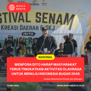 Menpora Dito Harap Masyarakat Terus Tingkatkan Aktivitas Olahraga Untuk Menuju Indonesia Bugar 2045