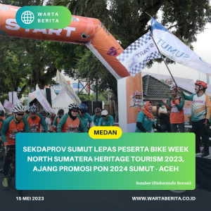 Sekdaprov Sumut Lepas Peserta Bike Week North Sumatera Heritage Tourism 2023, Ajang Promosi PON 2024 Sumut – Aceh