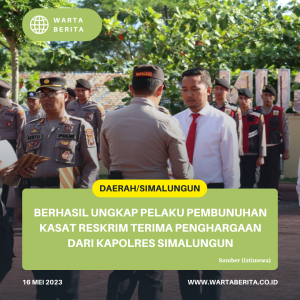 Berhasil Ungkap Pelaku Pembunuhan Kasat Reskrim Terima Penghargaan Dari Kapolres Simalungun