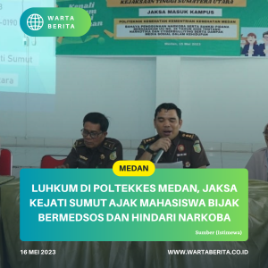 Luhkum Di Poltekkes Medan, Jaksa Kejati Sumut Ajak Mahasiswa Bijak Bermedsos Dan Hindari Narkoba