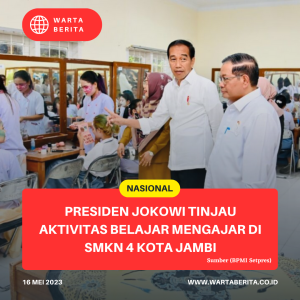 Presiden Jokowi Tinjau Aktivitas Belajar Mengajar Di SMKN 4 Kota Jambi