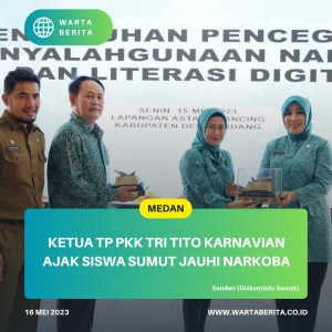 Ketua TP PKK Tri Tito Karnavian Ajak Siswa Sumut Jauhi Narkoba