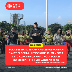 Buka Festival Senam Kreasi Daerah Dan SKJ 2022 Serta HUT IOSKI Ke-10, Menpora Dito Ajak Semua Pihak Kolaborasi Sukseskan Indonesia Bugar 2045