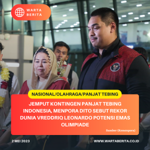 Jemput Kontingen Panjat Tebing Indonesia, Menpora Dito Sebut Rekor Dunia Vreddriq Leonardo Potensi Emas Olimpiade