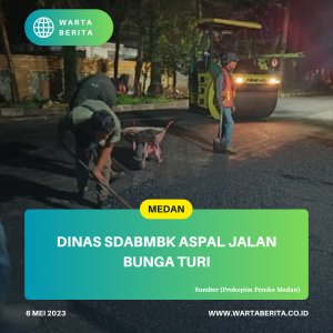 Dinas SDABMBK Aspal Jalan Bunga Turi