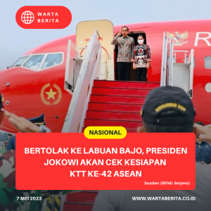 Bertolak Ke Labuan Bajo, Presiden Jokowi Akan Cek Kesiapan KTT Ke-42 ASEAN