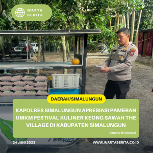 Kapolres Simalungun Apresiasi Pameran UMKM Festival Kuliner Keong Sawah The Village di Kabupaten Simalungun