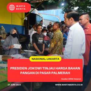 Presiden Jokowi Tinjau Harga Bahan Pangan di Pasar Palmerah