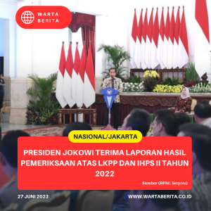 Presiden Jokowi Terima Laporan Hasil Pemeriksaan atas LKPP dan IHPS II Tahun 2022