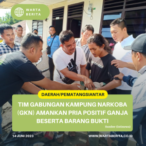Tim Gabungan Kampung Narkoba (GKN) Amankan Pria Positif Ganja Beserta Barang Bukti