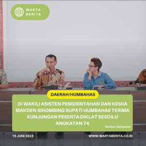Di Wakili Asisten Pemerintahan dan Kesra Makden Sihombing Bupati Humbahas Terima Kunjungan Peserta Diklat Sesdilu Angkatan 74