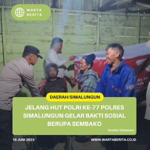 Jelang HUT Polri Ke-77 Polres Simalungun Gelar Bakti Sosial Berupa Sembako