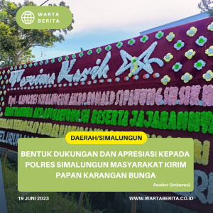 Bentuk Dukungan Dan Apresiasi Kepada  Polres Simalungun Masyarakat Kirim Papan Karangan Bunga