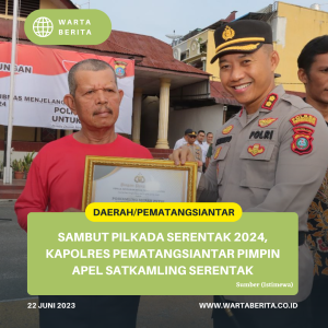 Sambut Pilkada Serentak 2024, Kapolres Pematangsiantar Pimpin Apel Satkamling Serentak