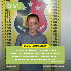 Dalam Kurun Waktu 4 Hari Polres Simalungun Bersama Polsek Sejajaran Berhasil Menangkap 12 Orang Terkait Dugaan Tindak Pidana Perjudian