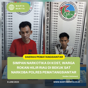Simpan Narkotika Di Kost, Warga Rokan Hilir Riau Di Bekuk Sat Narkoba Polres Pematangsiantar