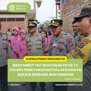 Menyambut HUT Bhayangkara Ke 77, Polres Pematangsiantar Laksanakan Baksos Bersama Bhayangkari
