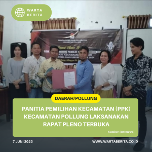 Panitia Pemilihan Kecamatan (PPK) Kecamatan Pollung Laksanakan Rapat Pleno Terbuka