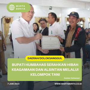 Bupati Humbahas Serahkan Hibah Keagamaan Dan Alsintan Melalui Kelompok Tani