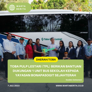 Toba Pulp Lestari (TPL) Berikan Bantuan Dukungan 1 Unit Bus Sekolah Kepada Yayasan Bonapasogit Sejahterah