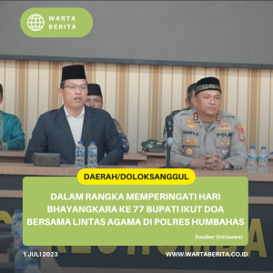 Dalam Rangka Memperingati Hari Bhayangkara Ke 77 Bupati Ikut Doa Bersama Lintas Agama di Polres Humbahas