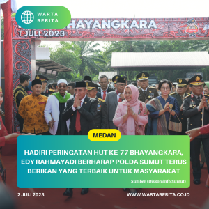 Hadiri Peringatan HUT ke-77 Bhayangkara, Edy Rahmayadi Berharap Polda Sumut Terus Berikan yang Terbaik untuk Masyarakat