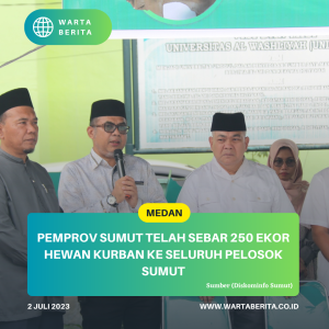 Pemprov Sumut Telah Sebar 250 Ekor Hewan Kurban ke Seluruh Pelosok Sumut