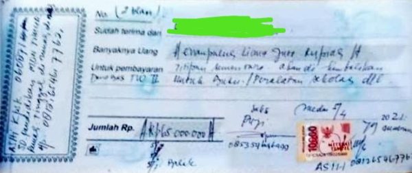 Kwitansi Gadai Dana BOS 