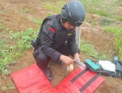 Mortir Peninggalan Militer Diledakkan Brimob Sumut di Tapanuli Selatan