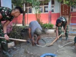 TNI Bangun Sumur Bor di Sekolah Tapteng